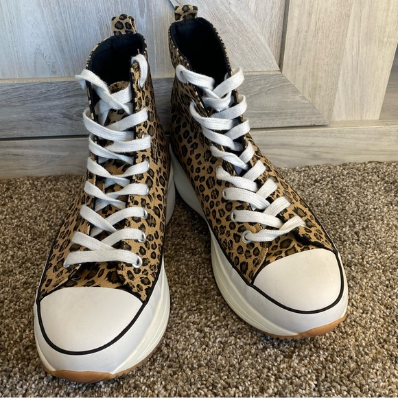 Madden Girl Winnona Flatform Women's High-Top Sneakers Leopard US 6.5 - Picture 4 of 9